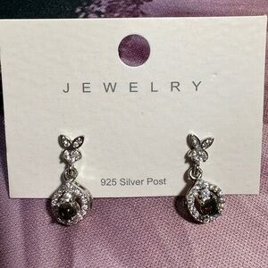 Elegant Silver and Black Drop Earrings